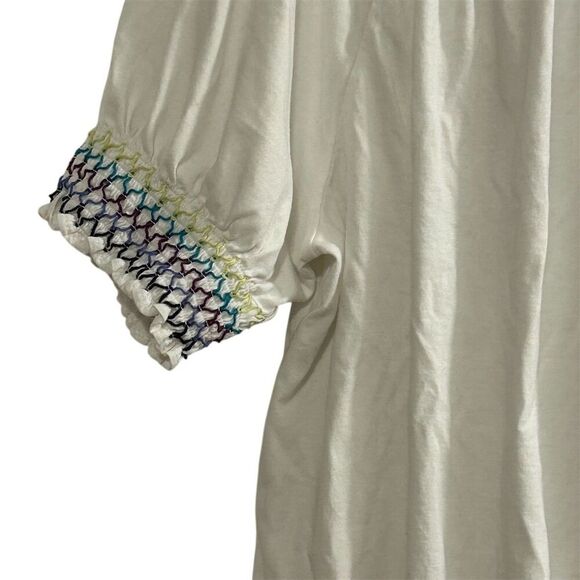 Style & Co Women's Off-Shoulder Blouse M White Embroidered Multicolor - Picture 12 of 15